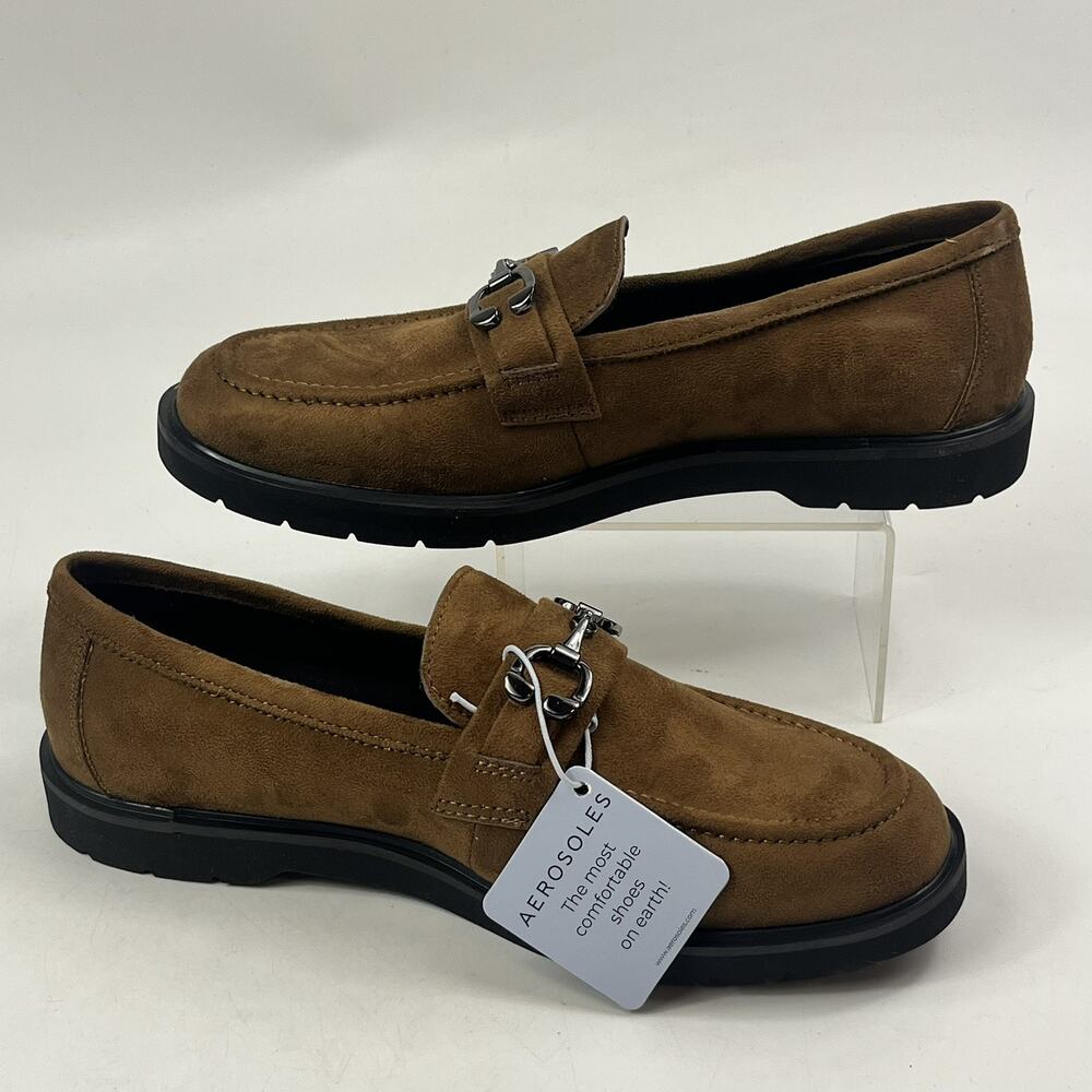 Aerosoles Beckett Womens Loafers Size 9 Brown Faux Suede Comfort Shoes NWT